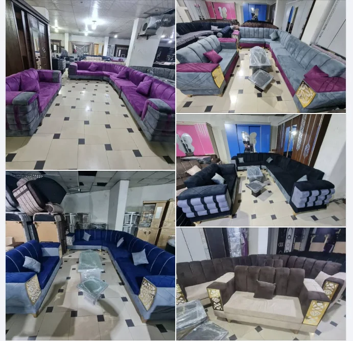 طقم كنب مميز منعنا موديل فازة جديد ومميز قماش مخمل
