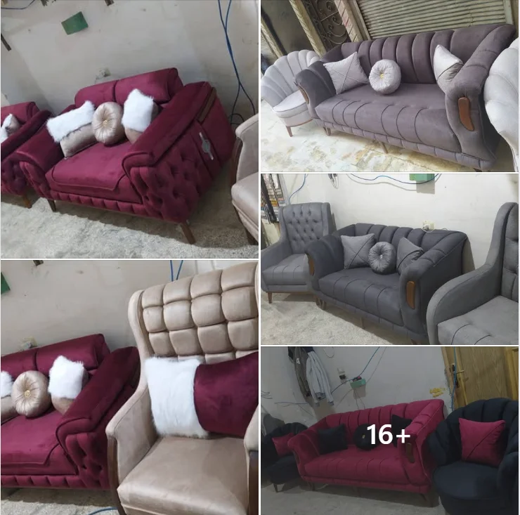 طقم كنب الخشب شوح 2 ونص جديد بالكامل