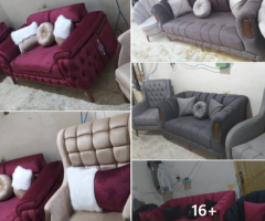 طقم كنب الخشب شوح 2 ونص جديد بالكامل